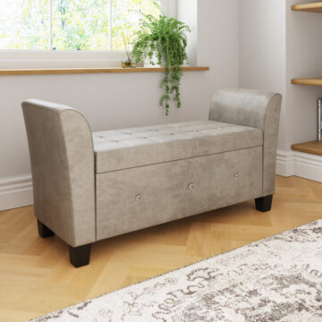 Roma Silver Chenille Diamante Window Seat