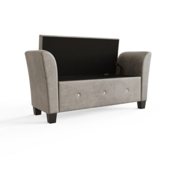 Roma Silver Chenille Diamante Window Seat