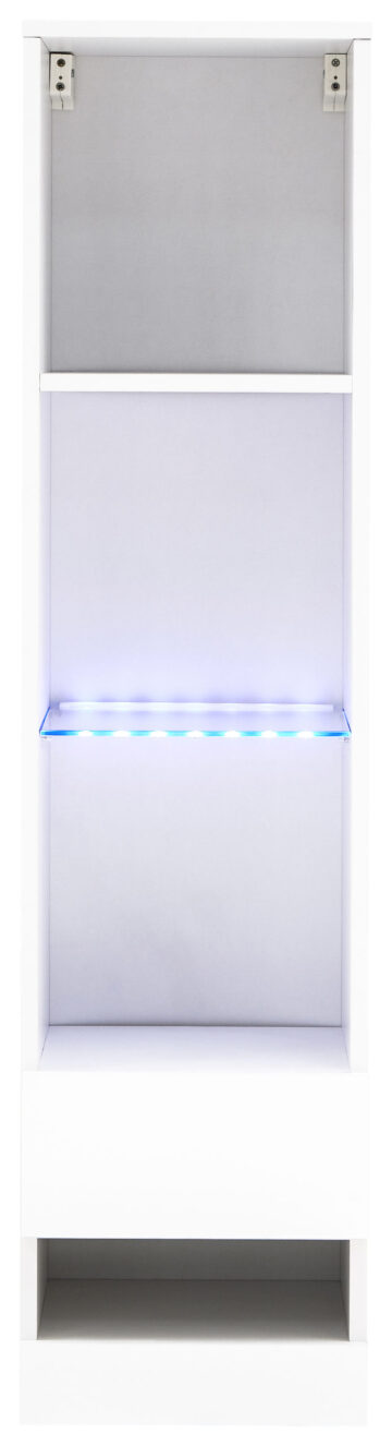 Lugo White Tall Shelf Unit | LEDs