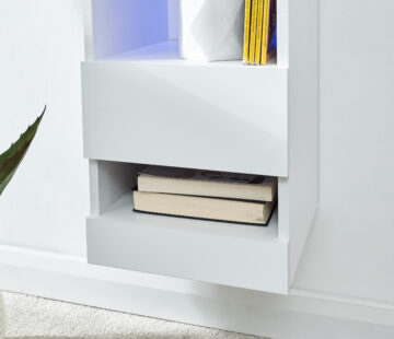 Lugo White Tall Shelf Unit | LEDs