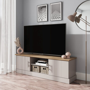 Oban Large TV Unit | Grey | Self Assembly