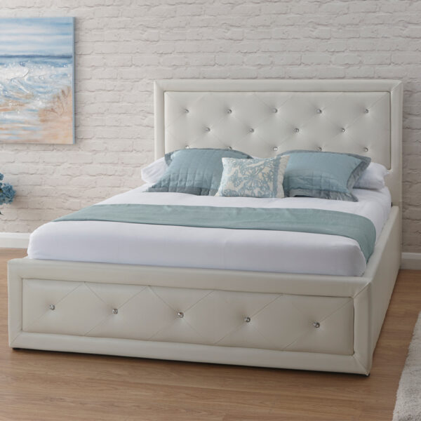 Kigali Double Bed Gas Lift White Oak World