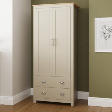Fife Cream 2 Door 2 Drawer Wardrobe | Cream