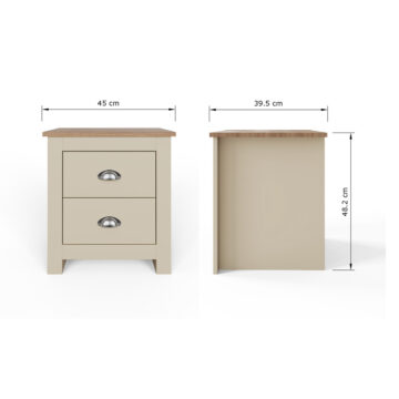 Fife Cream 2 Drawer Bedside Cabinet