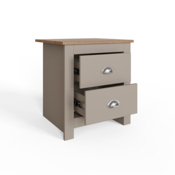 Fife Grey 2 Drawer Bedside Table