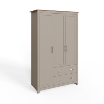 Fife Grey 3 Door Wardrobe with Drawers