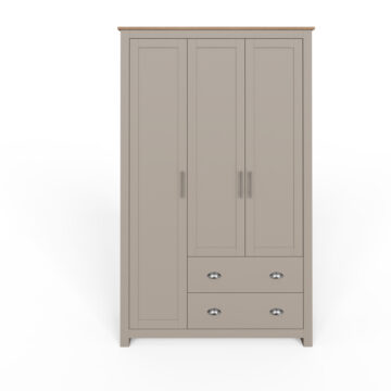 Fife Grey 3 Door Wardrobe with Drawers