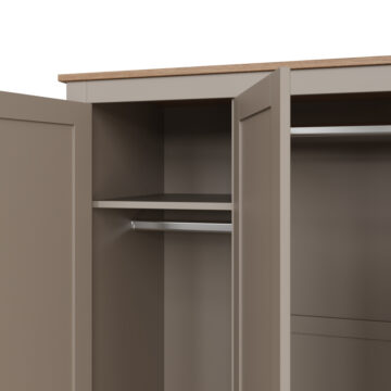 Fife Grey 3 Door Wardrobe with Drawers