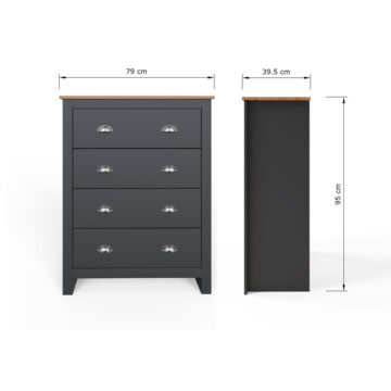 Fife Slate Blue 3 Piece Bedroom Furniture Set