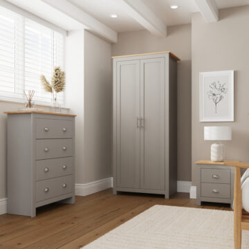 Fife Grey 3 Piece Bedroom Furniture Set | Grey
