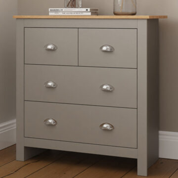 Fife Grey 2+2 Chest of Drawers | Grey | Self Assembly