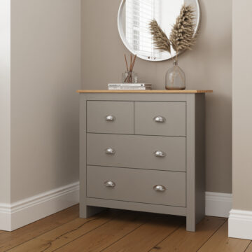 Fife Grey 2+2 Chest of Drawers | Grey | Self Assembly