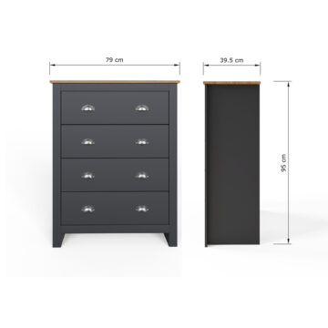 Fife Slate Blue 4 Piece Bedroom Furniture Set