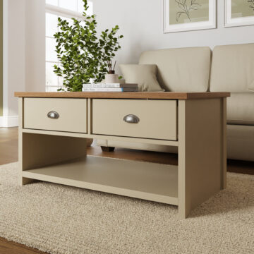 Fife Cream 2 Drawer Coffee Table | Cream | Self Assembly