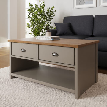 Fife Grey 2 Drawer Coffee Table | Grey | Self Assembly