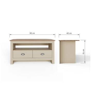 Fife Cream 2 Drawer Corner TV Unit 95cm