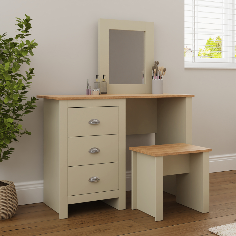 Fife Cream Dressing Table Set | Cream | Oak World