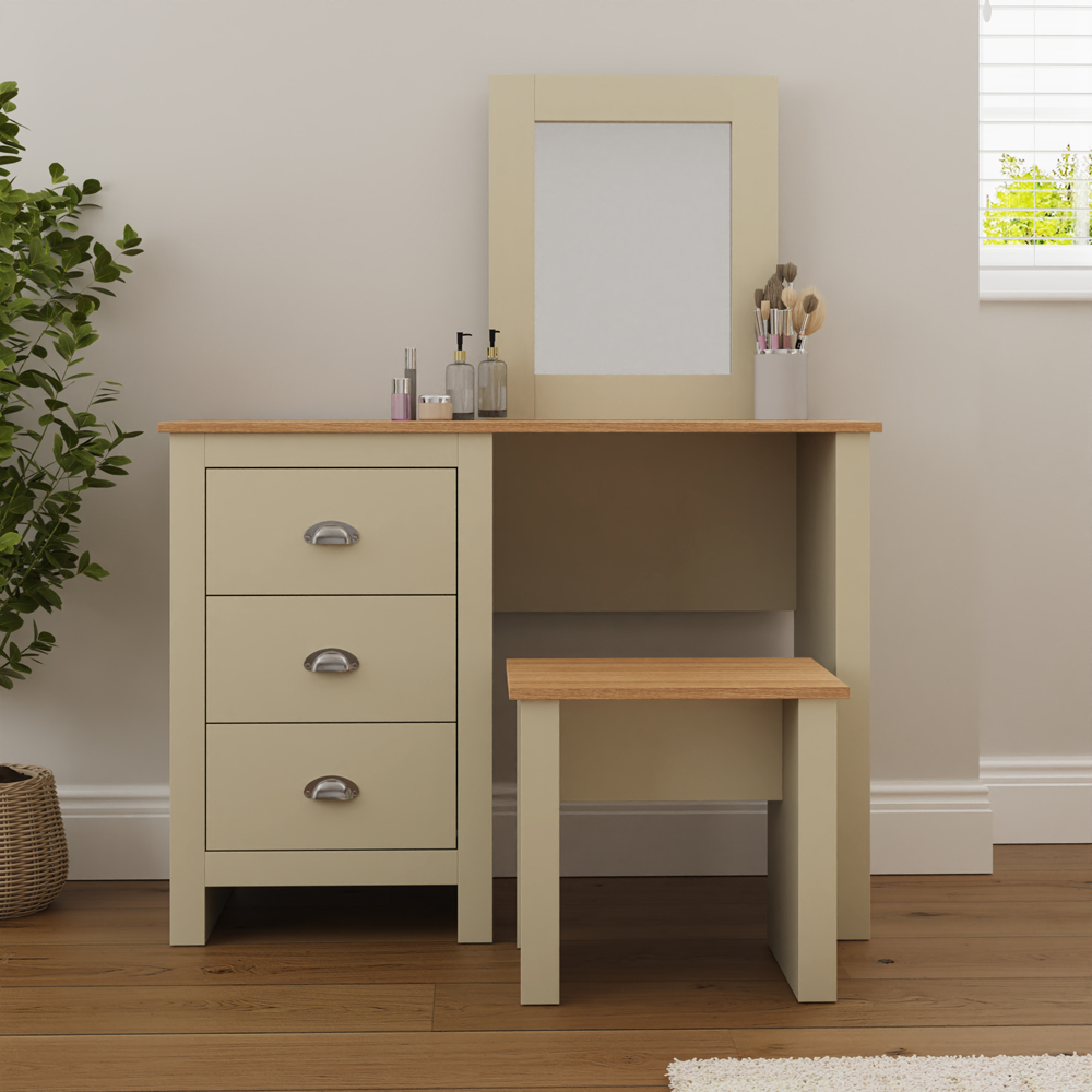 Fife Cream Dressing Table Set Cream Self Assembly Oak World