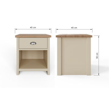 Fife Cream 1 Drawer Lamp Table | Bedside Table