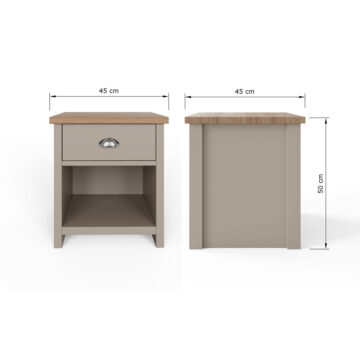 Fife Grey 1 Drawer Lamp Table | Bedside Table