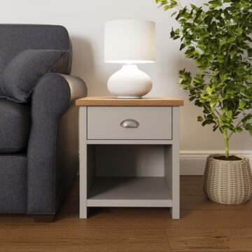 Fife Grey 1 Drawer Lamp Table | Bedside Table