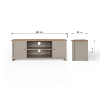 Fife Grey 2 Door TV Cabinet 130cm