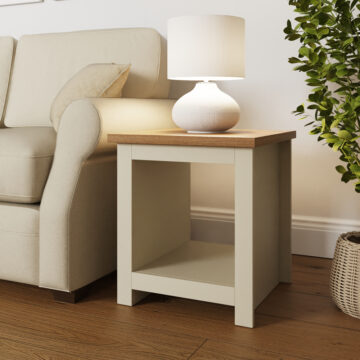 Fife Cream Side Table with Shelf | Cream | Self Assembly