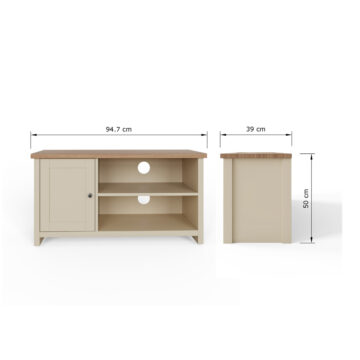 Fife Cream 1 Door TV Cabinet 95cm