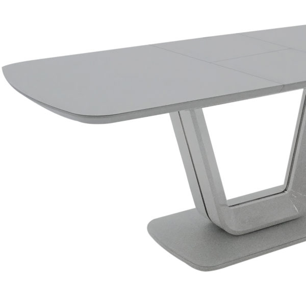 Carnoustie Extending Dining Table | Light Grey Matt | Part Assembled