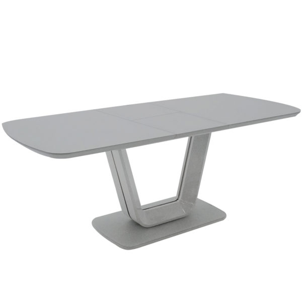 Carnoustie Extending Dining Table | Light Grey Matt | Part Assembled
