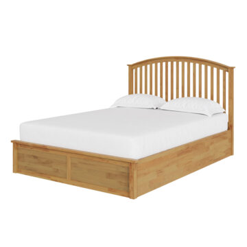 Reus 4’6 Double Ottoman Bed | Oak Finish