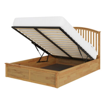 Reus 4’6 Double Ottoman Bed | Oak Finish