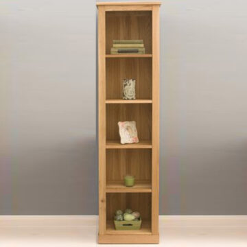 North Bay Oak Narrow Bookcase 5ft 7 | Assembled
