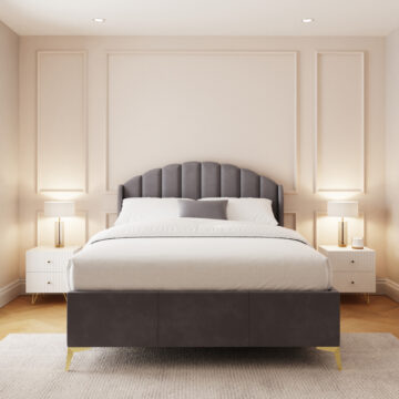Haikou Grey 5′ King Size End Lift Ottoman Bed
