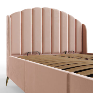 Haikou Pink 5′ King Size End Lift Ottoman Bed