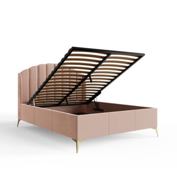 Haikou Pink 5′ King Size End Lift Ottoman Bed