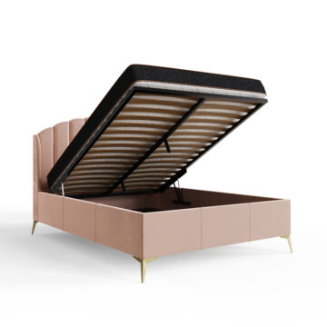 Haikou Pink 5′ King Size End Lift Ottoman Bed