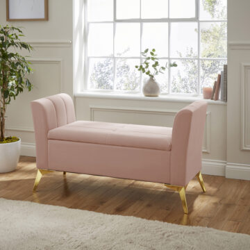 Haikou Storage Bench | Blush Pink | Self Assembly