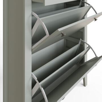 Grey Two Tier Shoe Cabinet