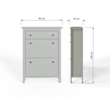 Grey Two Tier Shoe Cabinet