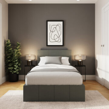 Marikina Grey PU 3′ Side Lift Ottoman Single Bed