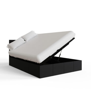 Marikina Black 4′ Side Lift Ottoman Small Double Bed