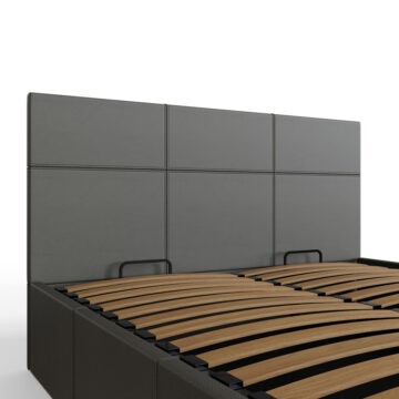 Marikina Grey PU 4′ Side Lift Ottoman Small Double Bed