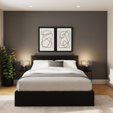 Marikina Black 5′ Side Lift King Size Ottoman Bed