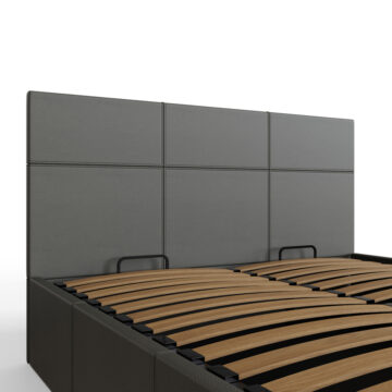 Marikina Grey PU 5′ Side Lift King Size Ottoman Bed