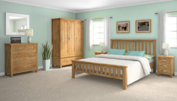 Brancepeth Oak 3 Drawer Bedside Cabinet