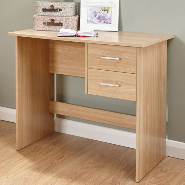 Elgin 2 Drawer Desk | Oak | Self Assembly
