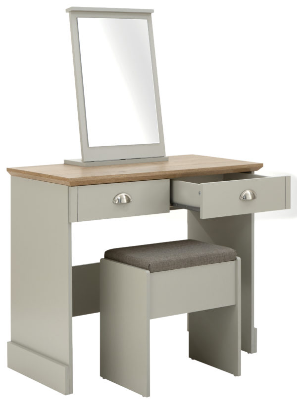 Oban Dressing Table with Stool | Grey | Self Assembly