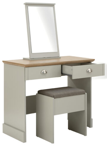 Oban Grey 2 Drawer Dressing Table with Stool