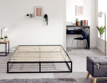 Simplicity Black 4′ Platform Small Double Bed